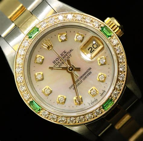 vintage rolex datejust smooth bezel|authentic rolex diamond bezels.